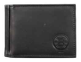 Rico Industries - Boston Bruins Genuine Black Leather Money Clip Wallet RFID Blocking - Multi