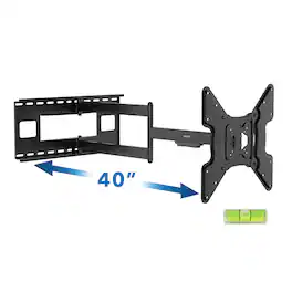 Mount-It! - Full-Motion TV Wall Mount for 32–70″ (110 lb) with 40″ Extra-Long Extension - Black