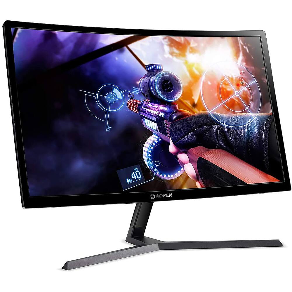 Angle View: Acer - AOPEN 24HC1QR PBIDPX Full HD 23.6" Vertical Alignment Curved Screen Gaming Monitor AMD Radeon free Sync technology