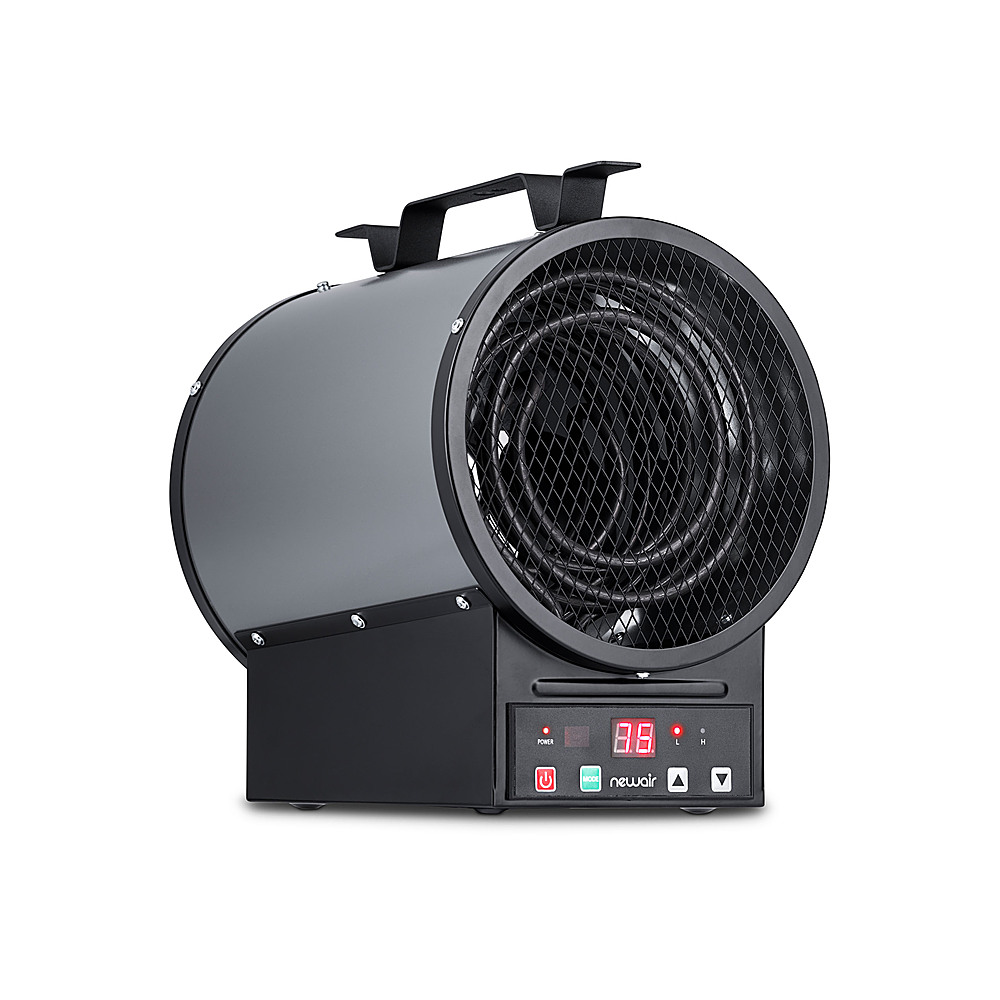 Angle View: NewAir - 500 Sq. Ft. 2-in-1 Freestanding or Mounted Electric Garage Heater with Remote Control - Gray