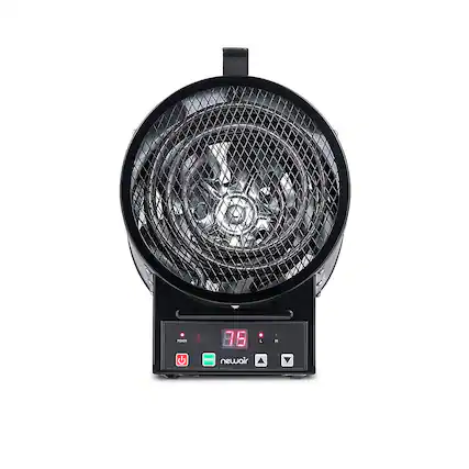 Front. NewAir - 500 Sq. Ft. 2-in-1 Freestanding or Mounted Electric Garage Heater with Remote Control - Gray.
