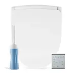 Front. Bio Bidet - Bio Bidet by Bemis - Slim Two Bidet Toilet Seat - Round (Includes Travel Bidet) - Round White.