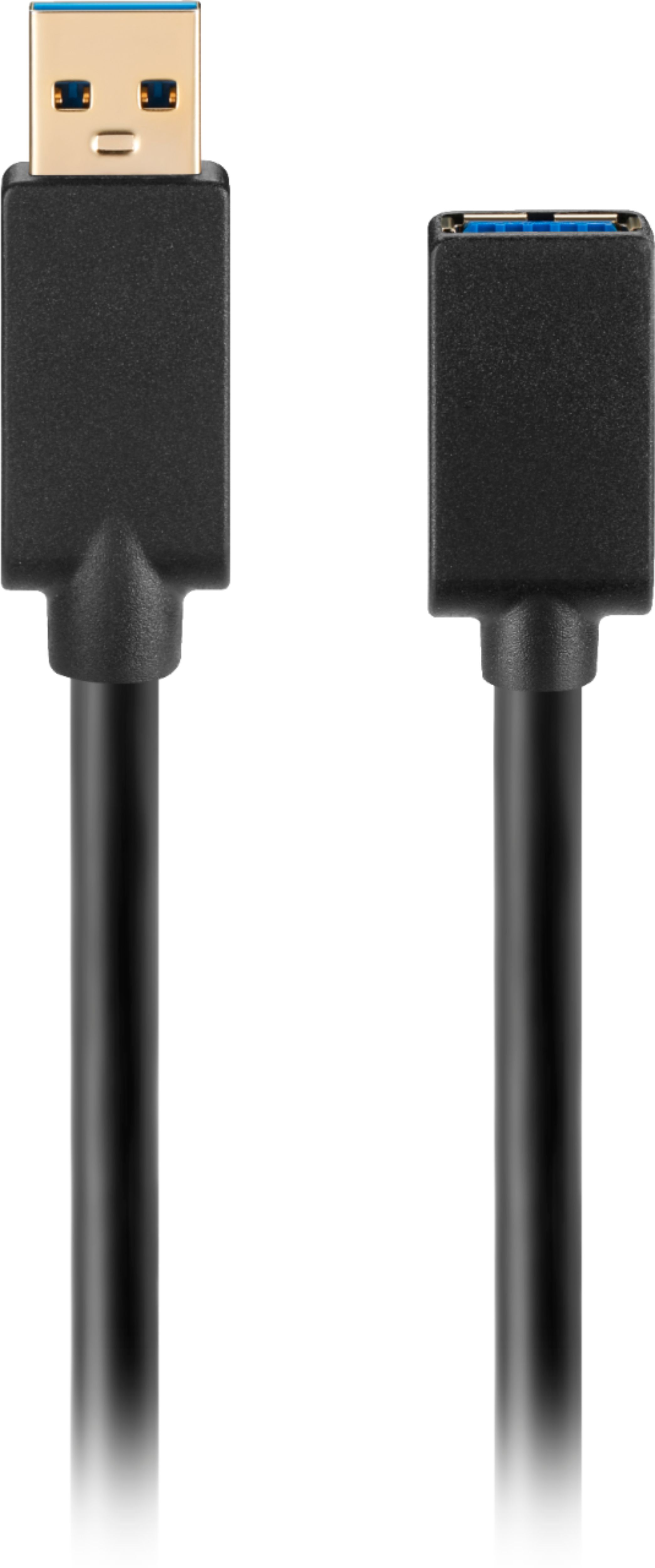 Angle View: Best Buy essentials™ - 10' USB-A 3.0 Male to Female Extension Cable - Black