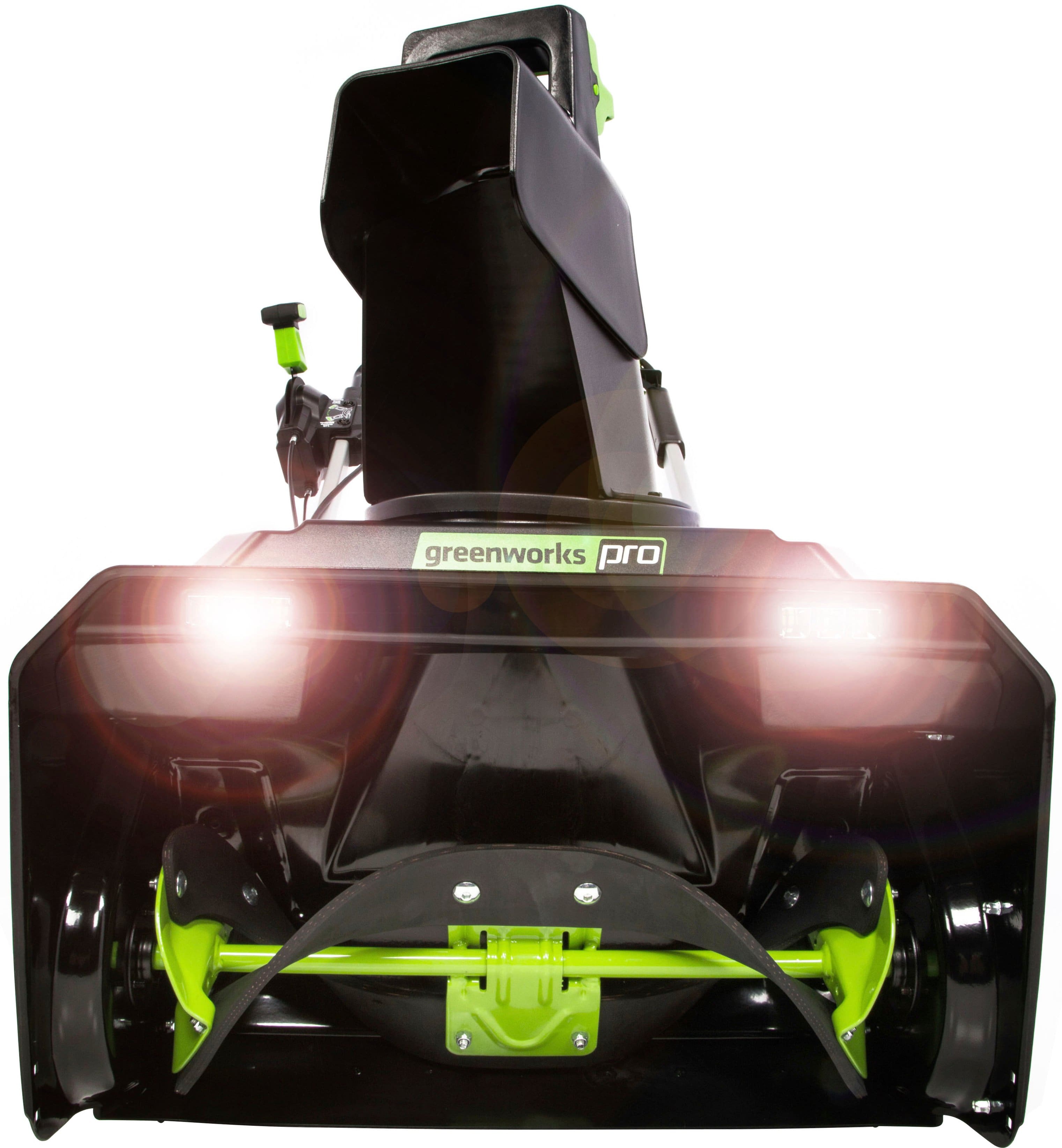 Angle. Greenworks - 80V 22” Cordless Brushless Snow Blower with 4.0 Ah Battery and Rapid Charger - Black/Green.