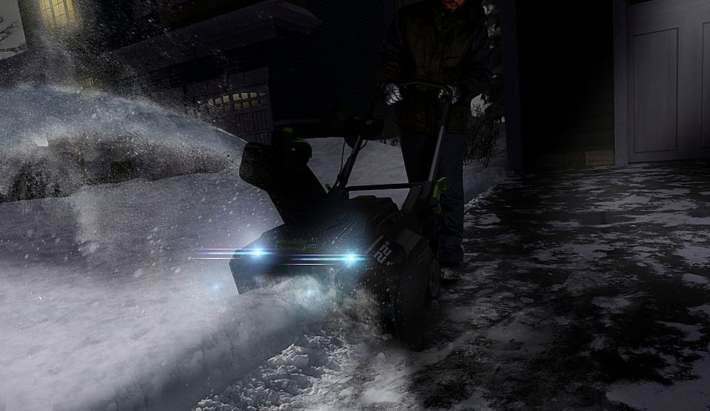 Alt View 12. Greenworks - 80V 22” Cordless Brushless Snow Blower with 4.0 Ah Battery and Rapid Charger - Black/Green.