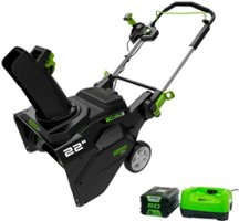 Greenworks - 22 in. Pro 80-Volt Cordless Brushless Snow Blower (4.0Ah Battery and Charger Included) - Black/Green - Left_Zoom