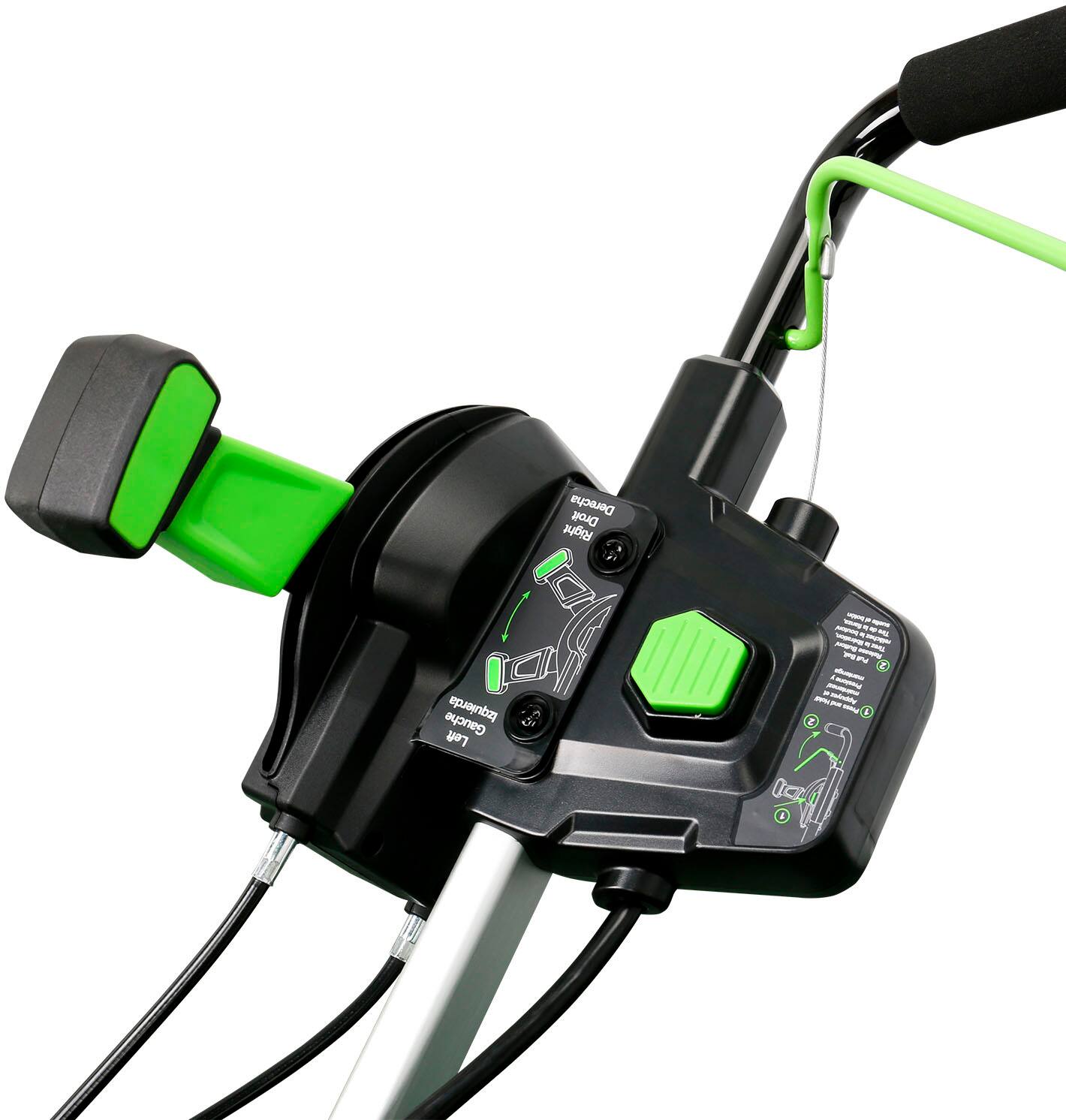 Alt View 11. Greenworks - 80V 22” Cordless Brushless Snow Blower with 4.0 Ah Battery and Rapid Charger - Black/Green.