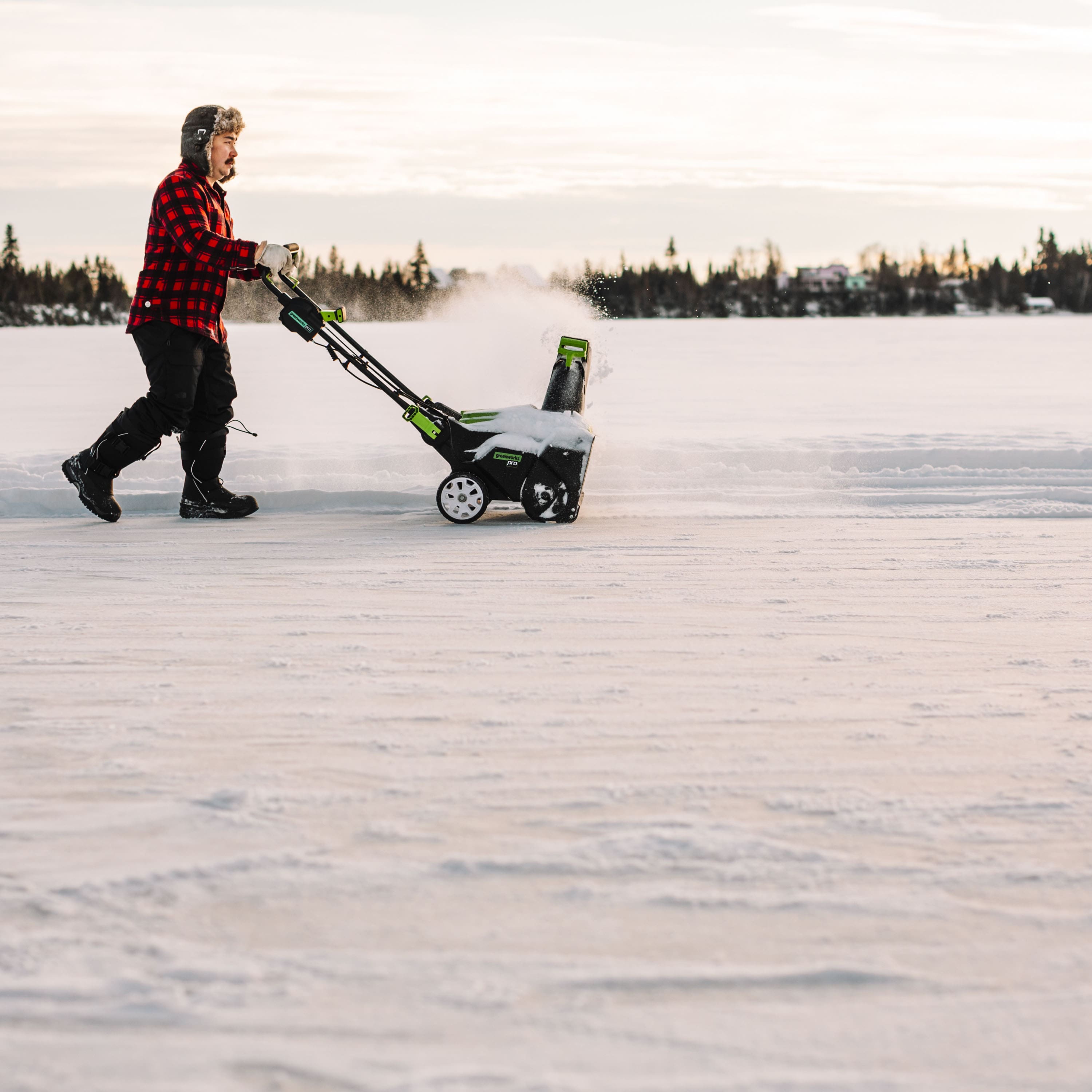 Alt View 16. Greenworks - 80V 22” Cordless Brushless Snow Blower with 4.0 Ah Battery and Rapid Charger - Black/Green.