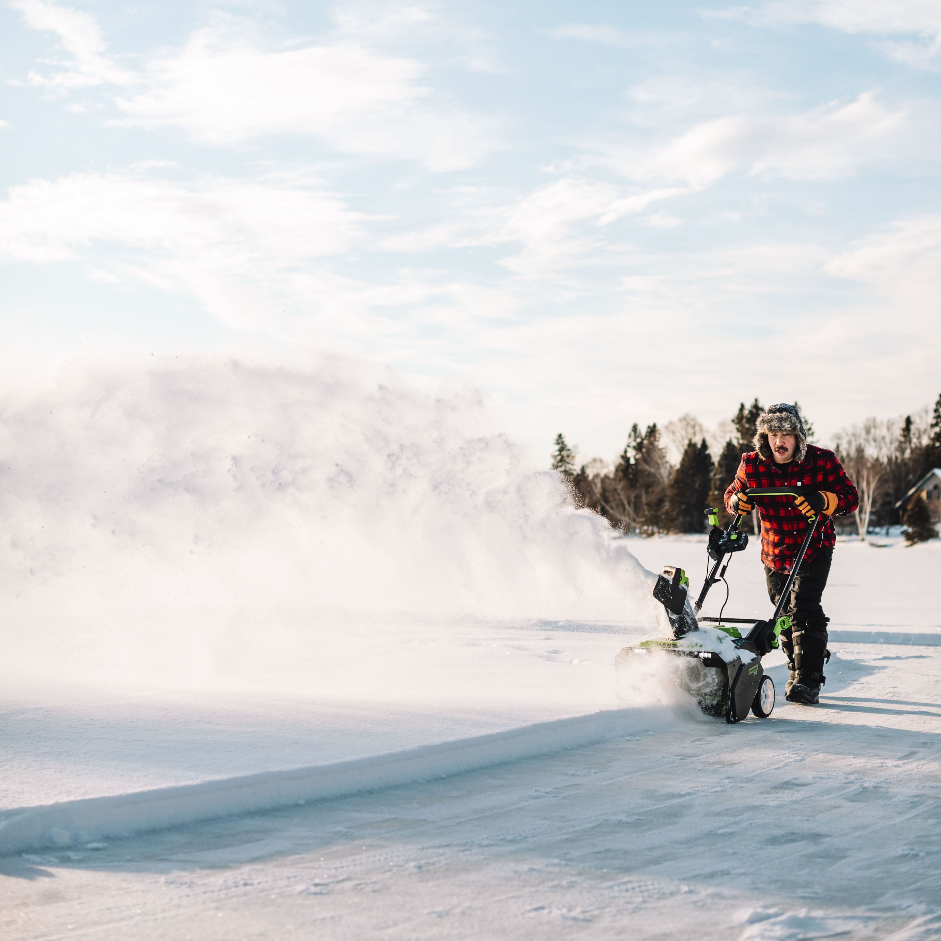 Alt View 18. Greenworks - 80V 22” Cordless Brushless Snow Blower with 4.0 Ah Battery and Rapid Charger - Black/Green.