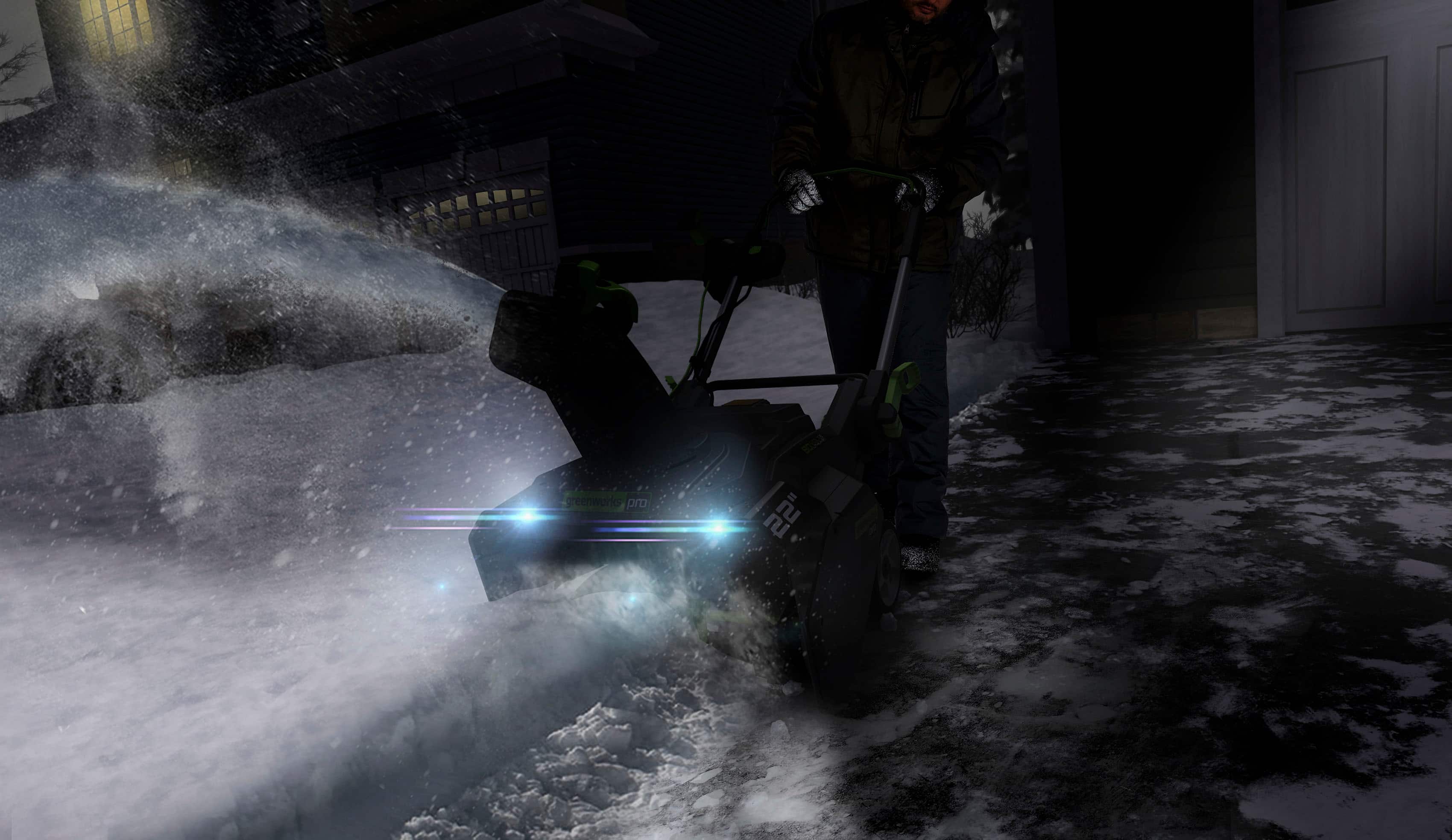 Alt View 20. Greenworks - 80V 22” Cordless Brushless Snow Blower with 4.0 Ah Battery and Rapid Charger - Black/Green.