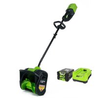 Greenworks - 80V 12” Cordless Brushless Snow Shovel with 2.0 Ah Battery and Rapid Charger - Black/Green - Alt_View_Zoom_11