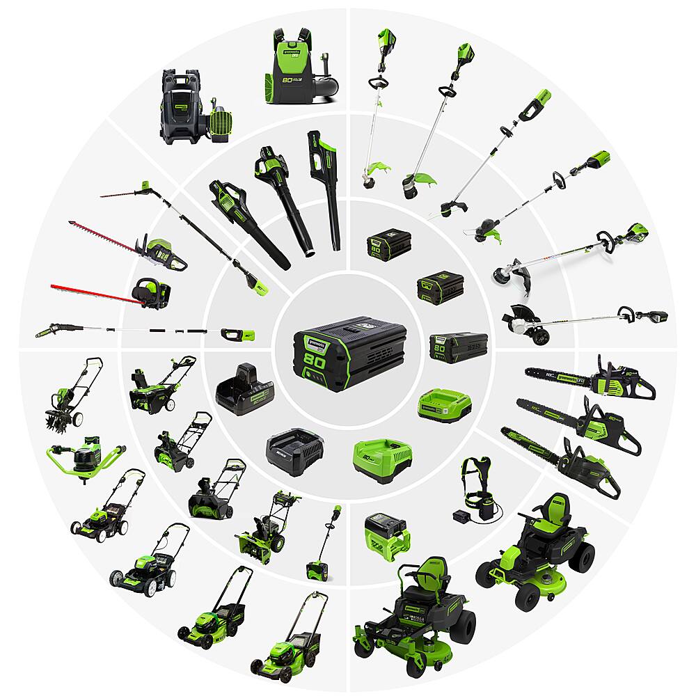 Alt View 17. Greenworks - 80V 12” Cordless Brushless Snow Shovel with 2.0 Ah Battery and Rapid Charger - Black/Green.