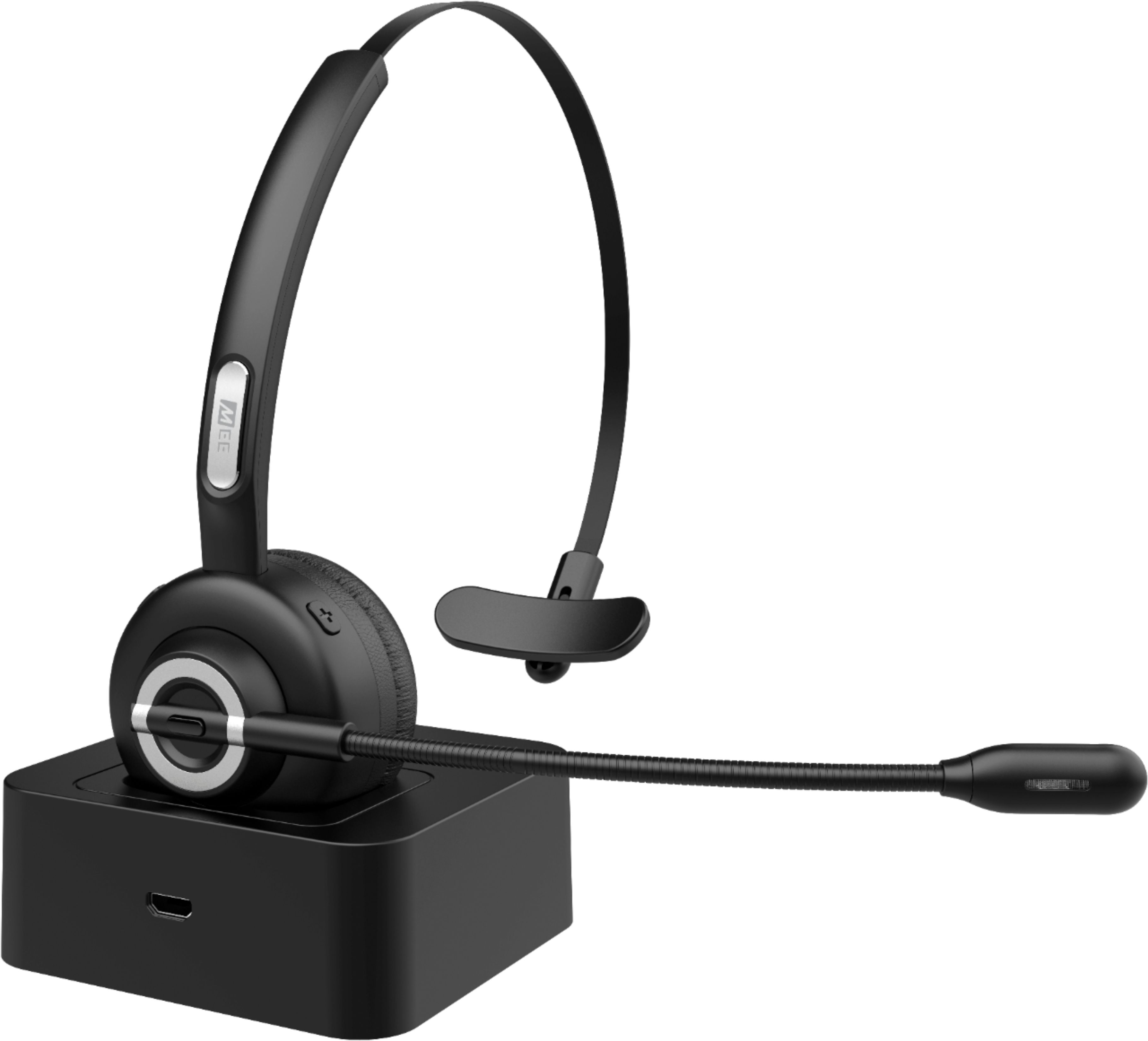 Angle View: MEE audio - Bluetooth Wireless Headset with Boom Microphone and Charging Dock