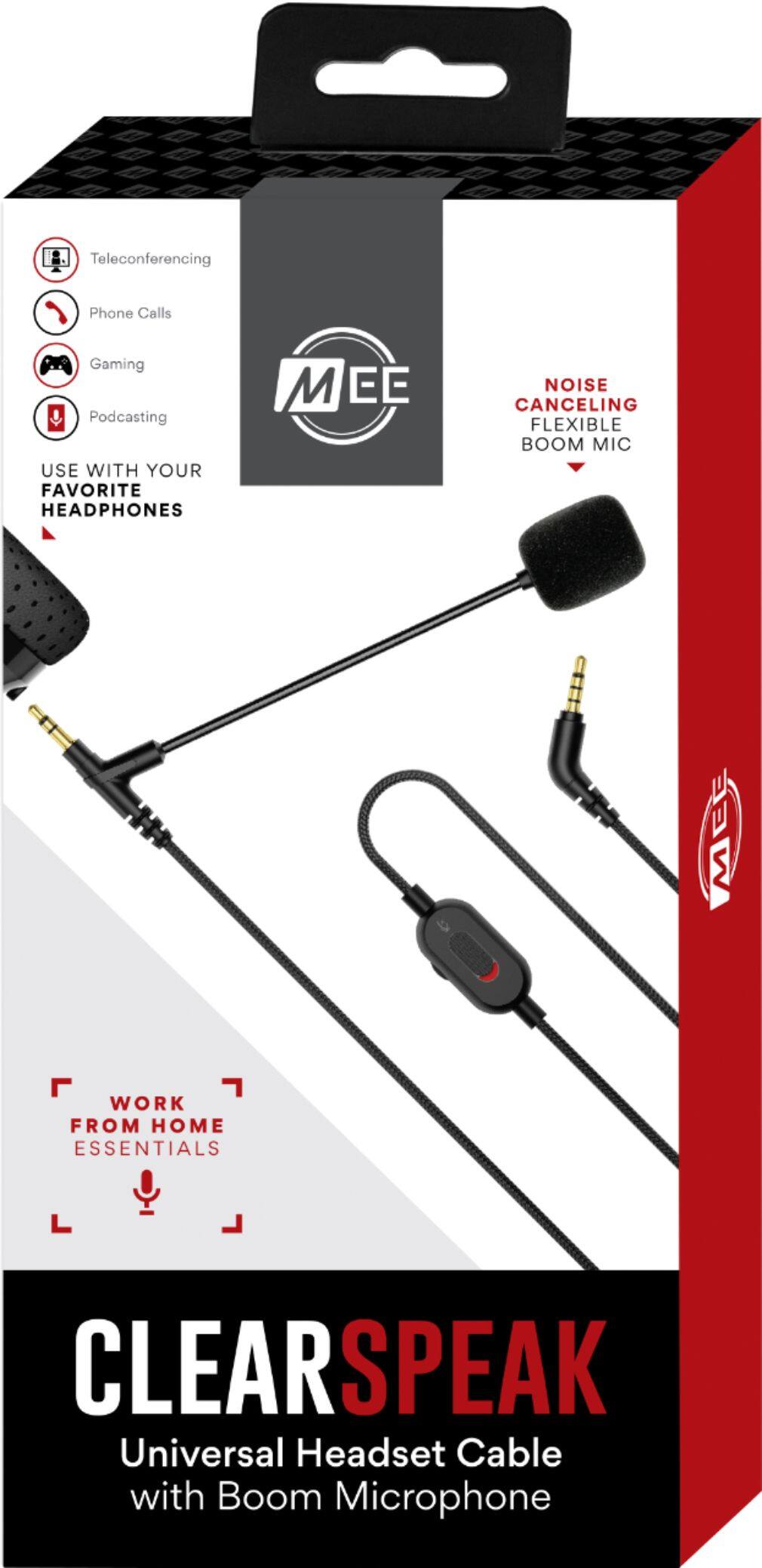 MEE audio ClearSpeak Universal Headset Cable with Boom Microphone CBLBMBK Best Buy