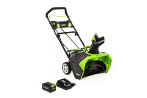 Greenworks - 20 in. 40-Volt Cordless Brushless Snow Blower (6.0Ah Battery and Charger Included) - Black/Green - Alt_View_Zoom_11