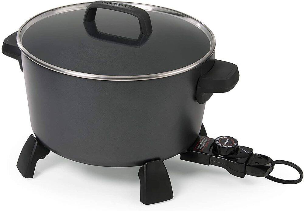 Left. Presto - Kitchen Kettle™ XL 10-quart Multi-cooker/steamer - Black.