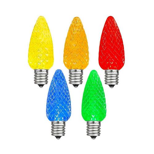 Novelty Lights - 25ct Light String Set with Colored LED C9 Bulbs on Green Wire - Multi