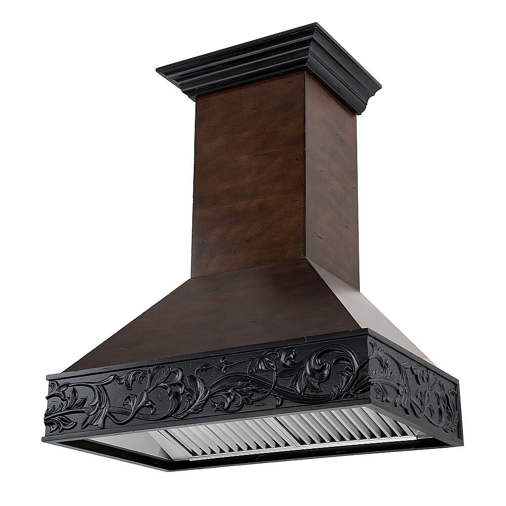 Best Buy ZLINE 36" Wooden Wall Mount Range Hood in Antigua and Walnut