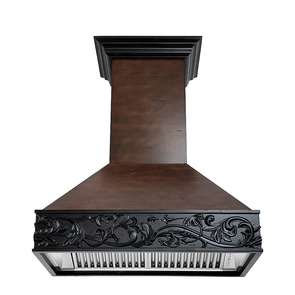 Best Buy ZLINE 36" Wooden Wall Mount Range Hood in Antigua and Walnut Includes Motor Brown 373AW36