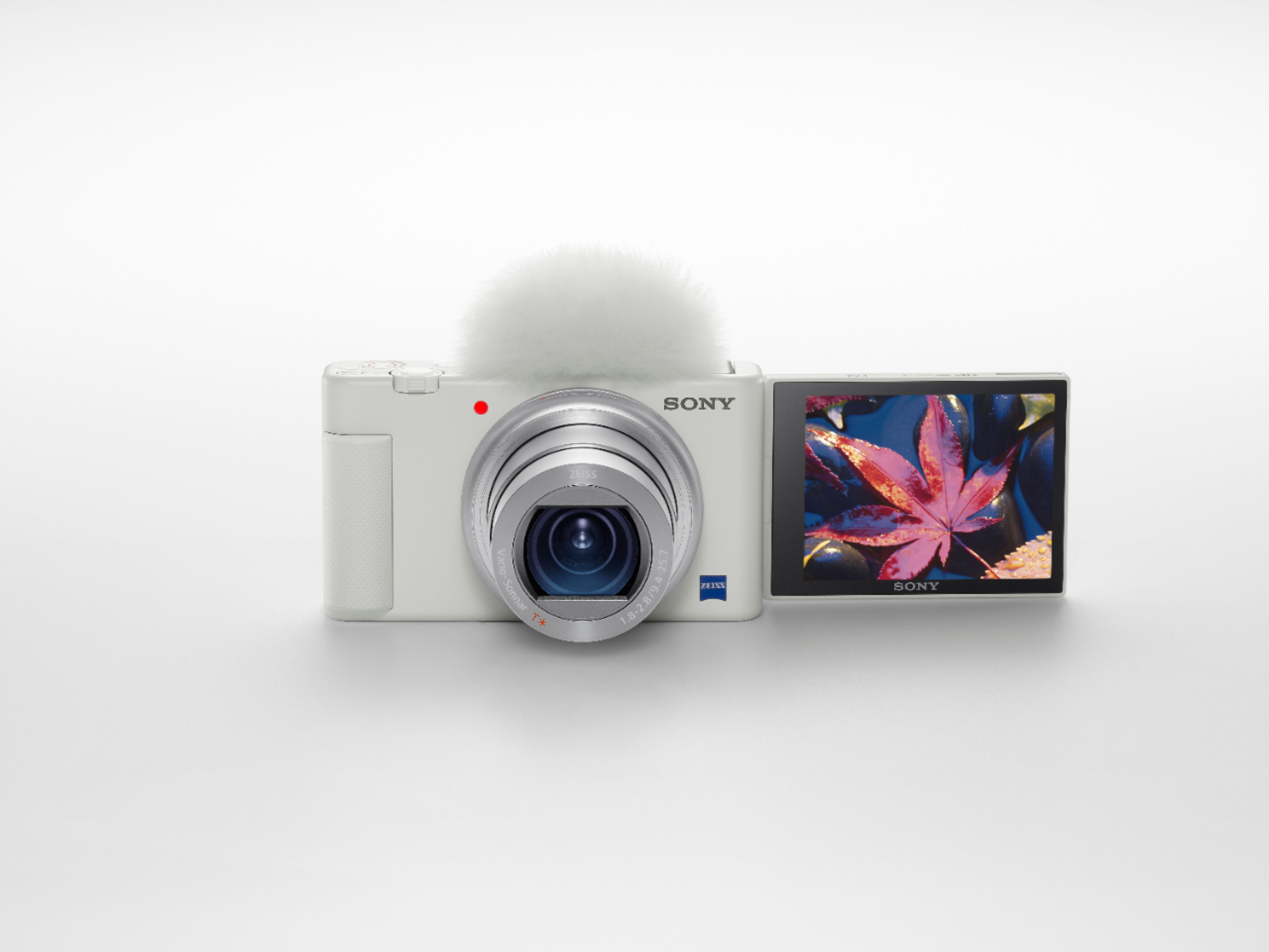 Angle View: Sony - ZV-1 20.1-Megapixel Digital Camera for Content Creators and Vloggers - White