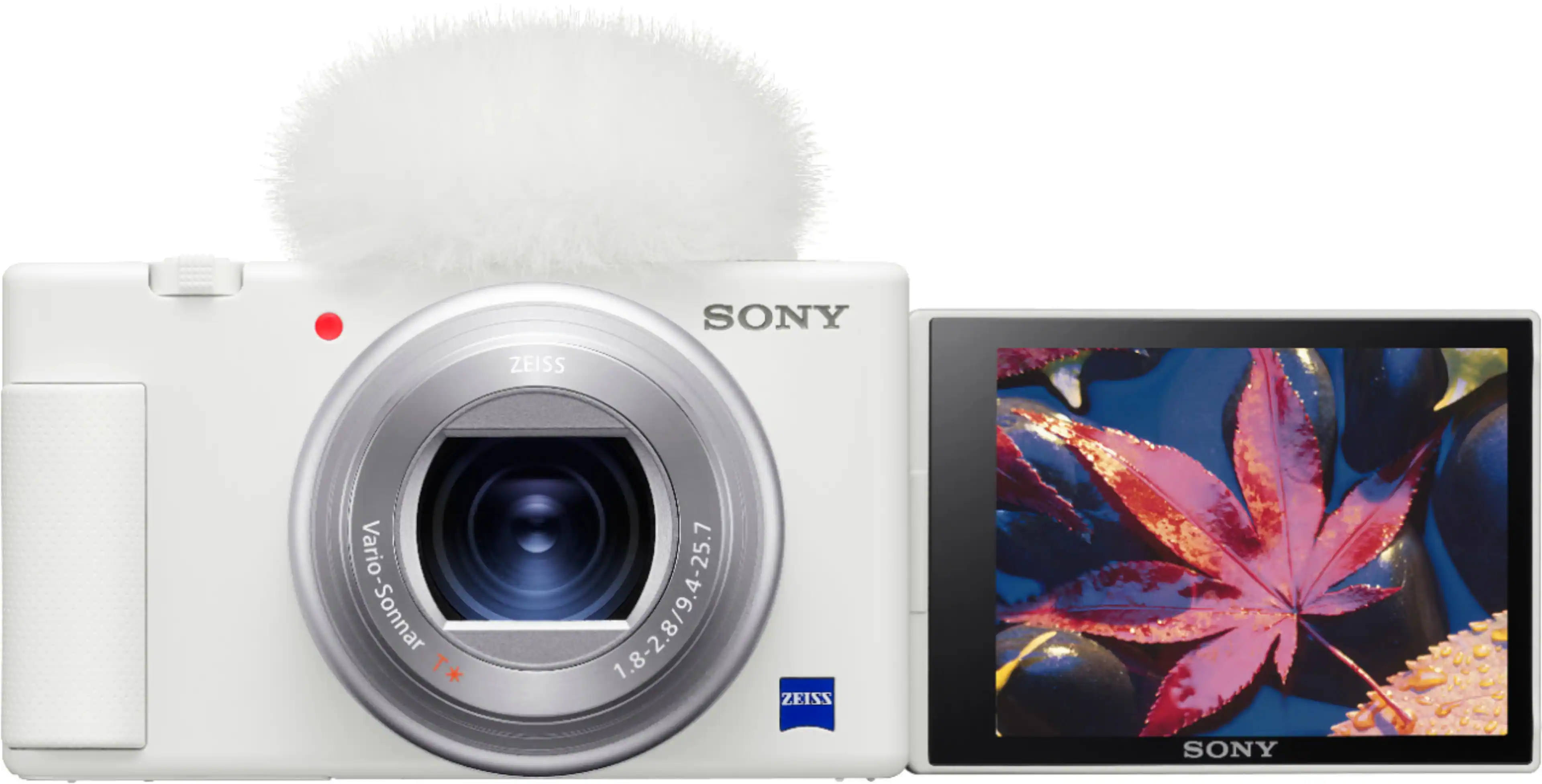 Front. Sony - ZV-1 20.1-Megapixel Digital Camera for Content Creators and Vloggers - White.