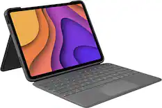 Angle. Logitech - Folio Touch Keyboard Case with Trackpad for iPad Air 11-inch - Latest Model (M2, M3 & M4), iPad Air (4th & 5th gen) - Graphite.