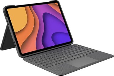 Logitech - Folio Touch Keyboard Folio for iPad Air 10.9" (5th & 4th Generation) with Precision Trackpad - Graphite - Angle_Zoom