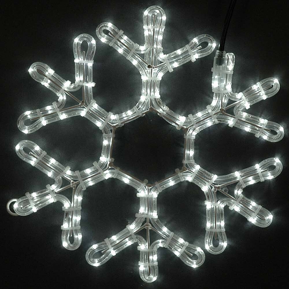 Angle View: Novelty Lights - 15" LED Rope Light Snowflake - Pure white