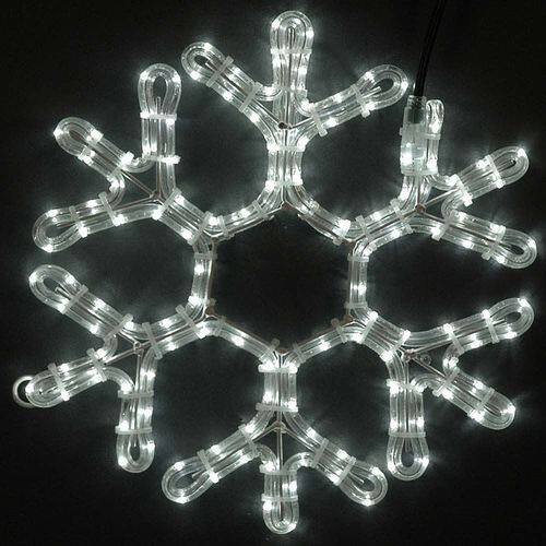 Novelty Lights - 15" LED Rope Light Snowflake - Pure white