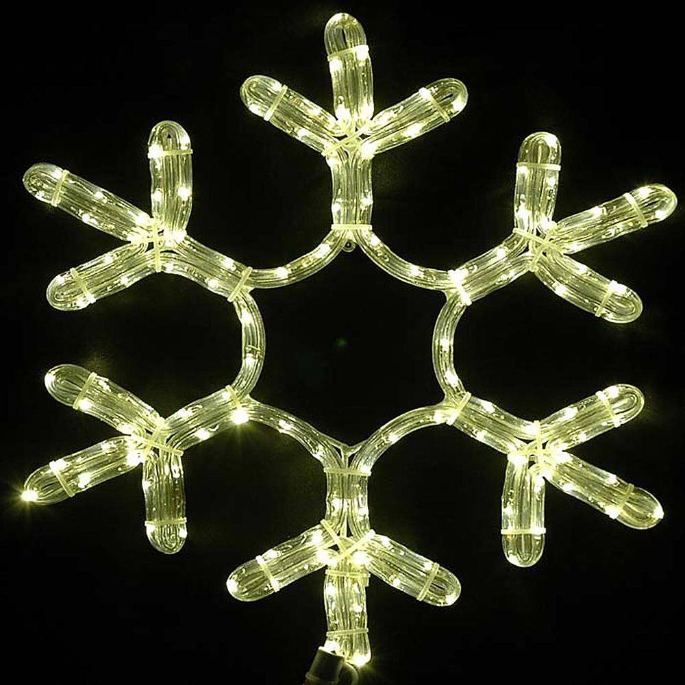 Front. Novelty Lights - 15" LED Rope Light Snowflake - Warm White - Warm White.