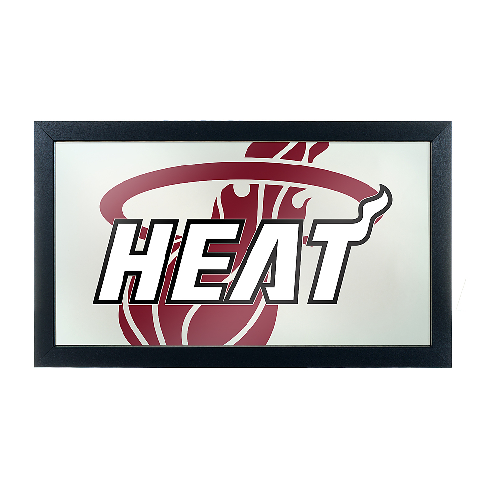 Miami Heat NBA Fade Framed Bar Mirror - Red, White