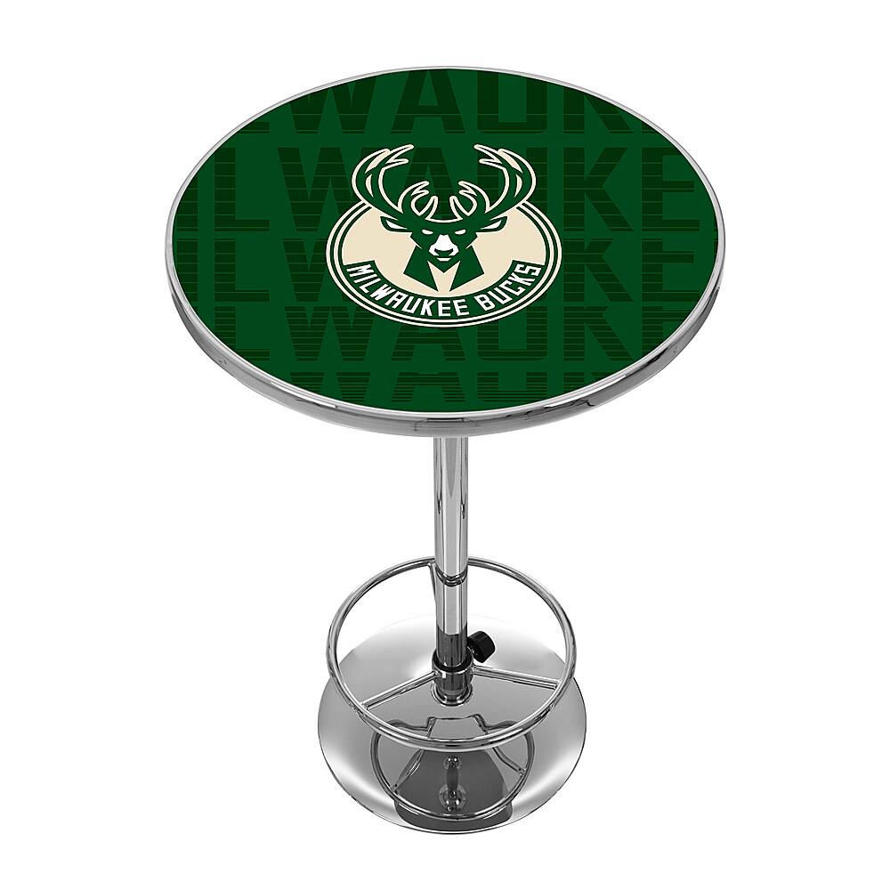 Milwaukee Bucks NBA City Chrome Pub Table - Good Land Green, Cream City Cream