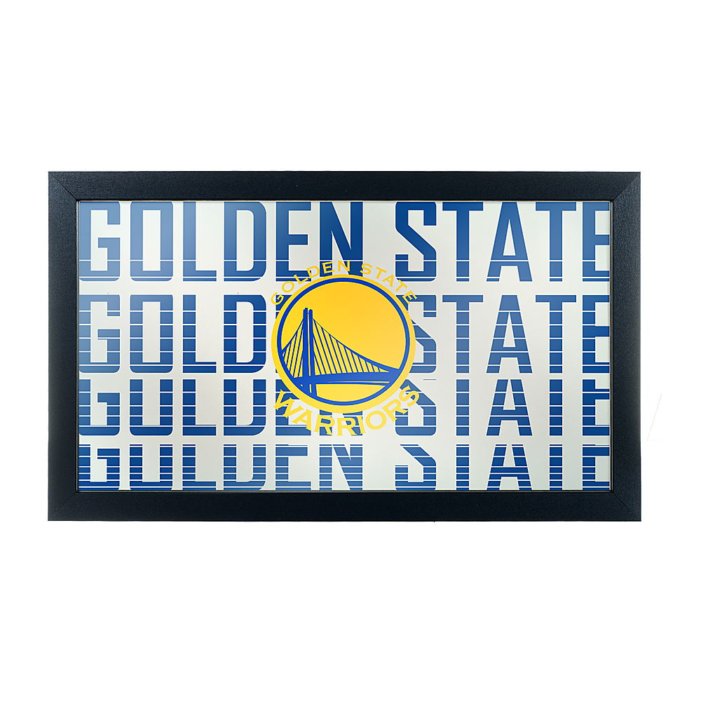 Golden State Warriors NBA City Framed Bar Mirror - Blue, Gold