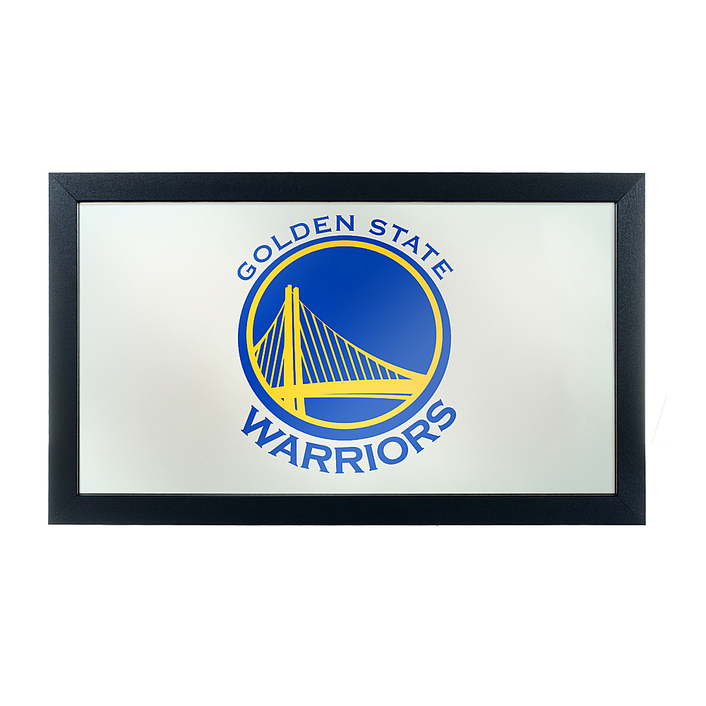 Golden State Warriors NBA Fade Framed Bar Mirror - Blue, Gold