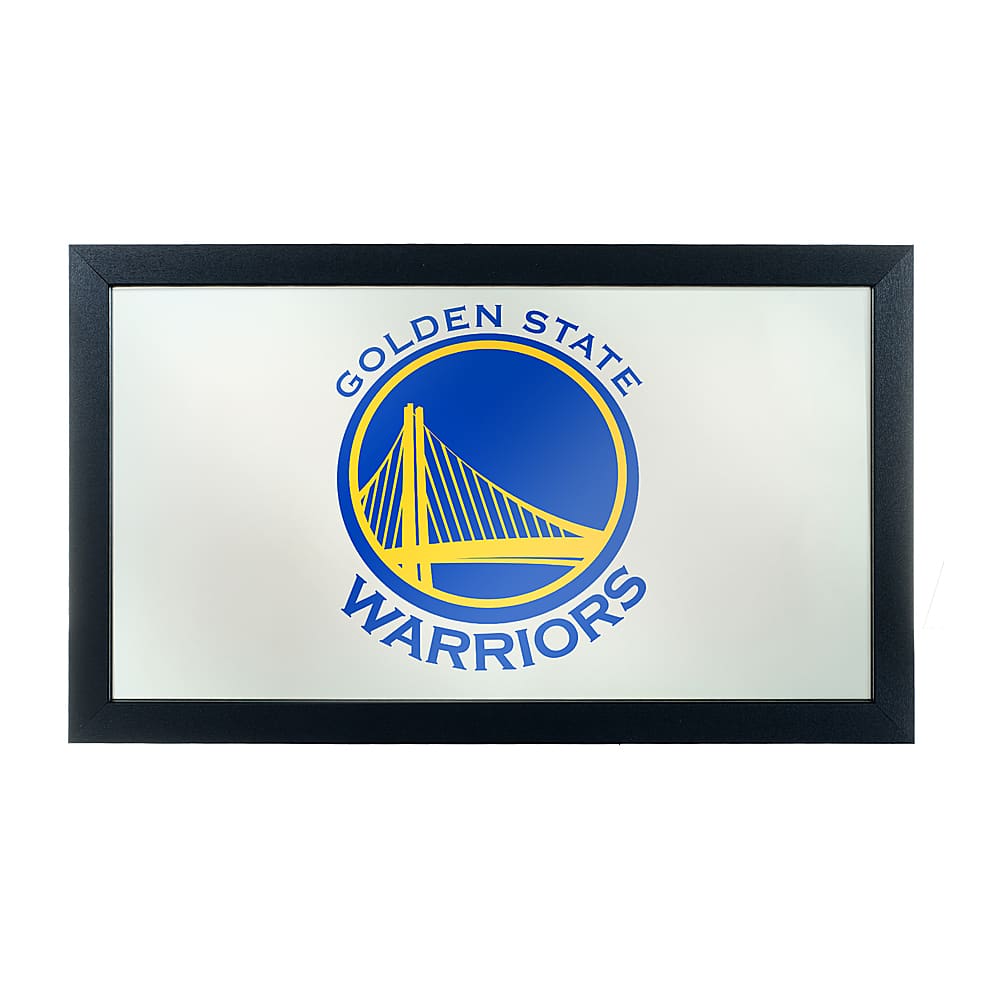 Golden State Warriors NBA Fade Framed Bar Mirror - Blue, Gold