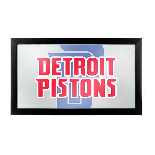 Detroit Pistons NBA Fade Framed Bar Mirror - Blue, Red