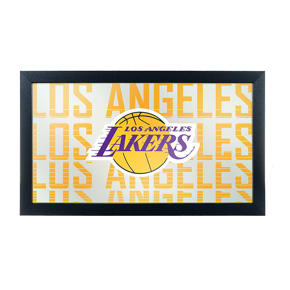 Los Angeles Lakers NBA City Framed Bar Mirror - Gold, Purple