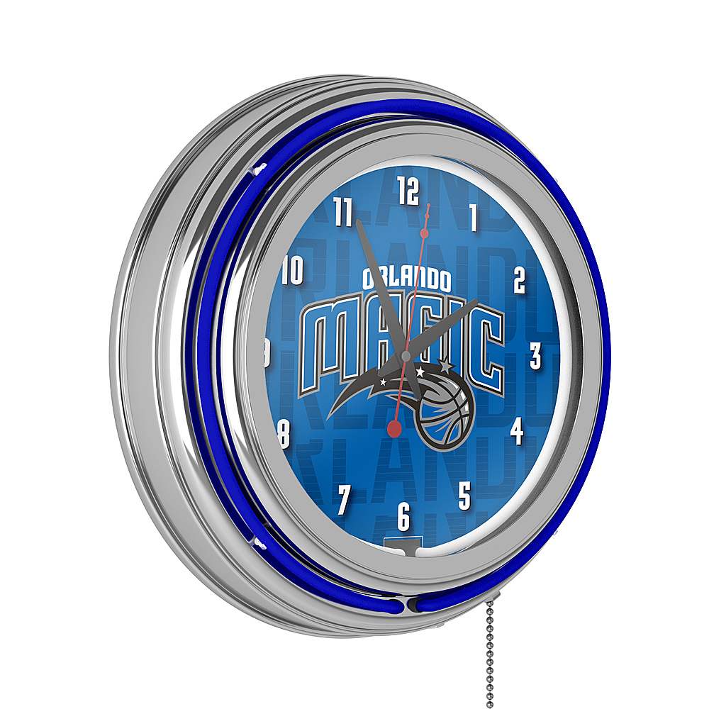 Orlando Magic NBA City Chrome Neon Clock - Blue, Black, Silver