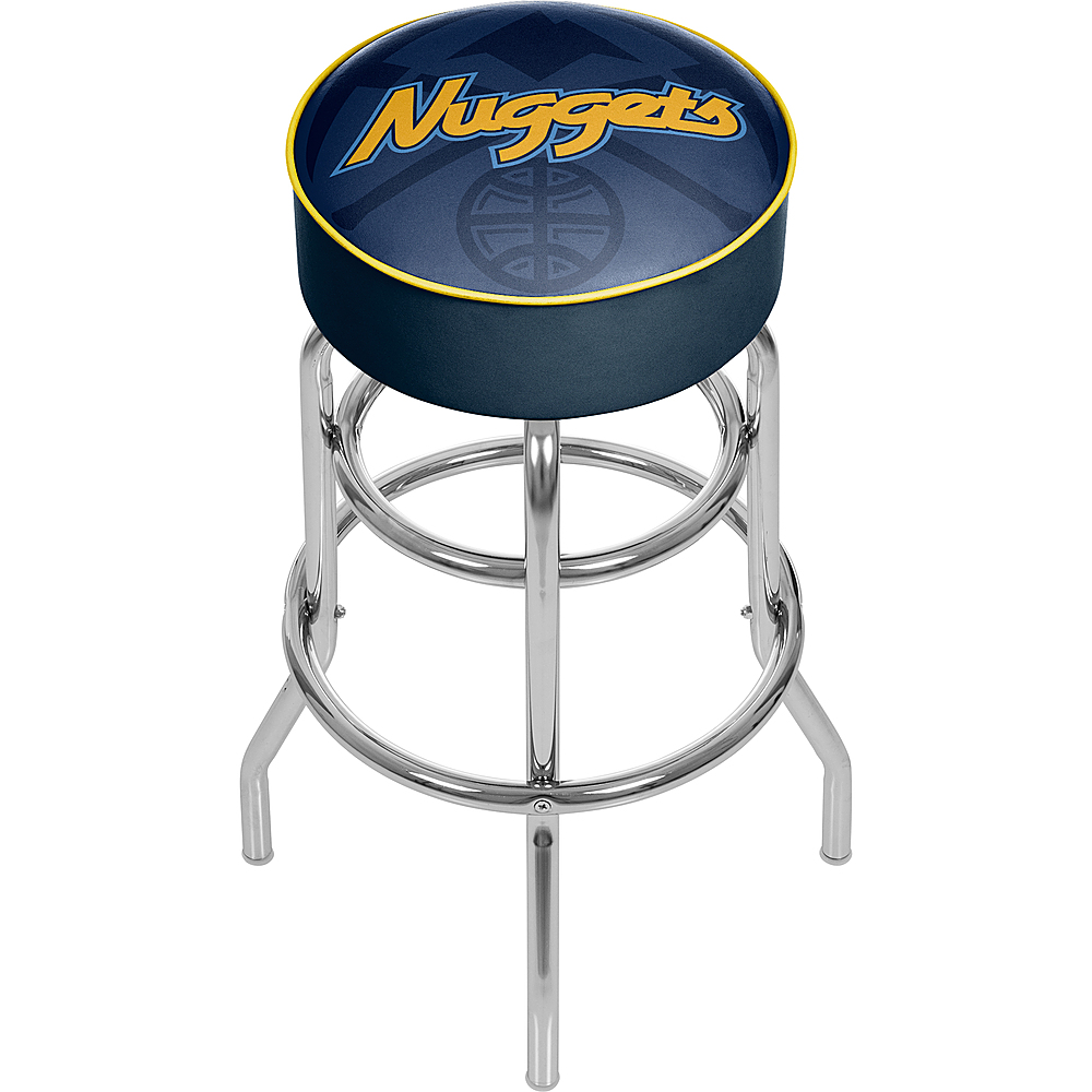 Denver Nuggets NBA Fade Padded Swivel Bar Stool - Dark Blue, Yellow