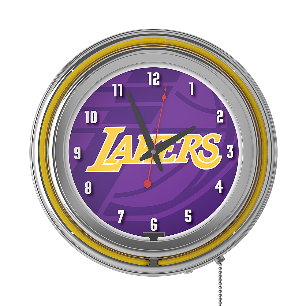 Best Buy: L.A. Lakers NBA Fade Chrome Double Ring Neon Clock Purple, Gold  NBA1400-LAL2