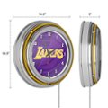Alt View Zoom 13. L.A. Lakers NBA Fade Chrome Double Ring Neon Clock - Purple, Gold.