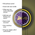 Alt View Zoom 14. L.A. Lakers NBA Fade Chrome Double Ring Neon Clock - Purple, Gold.