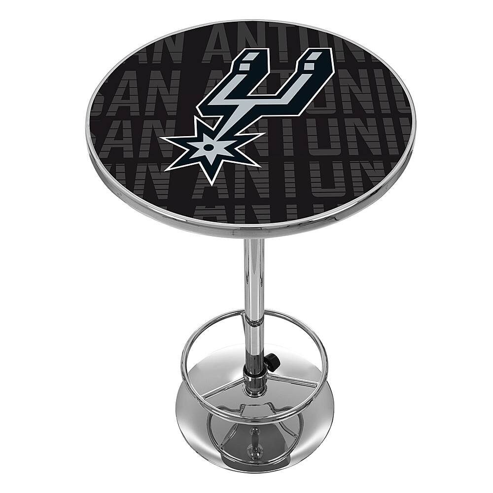 San Antonio Spurs NBA City Chrome Pub Table - Black, Silver, White