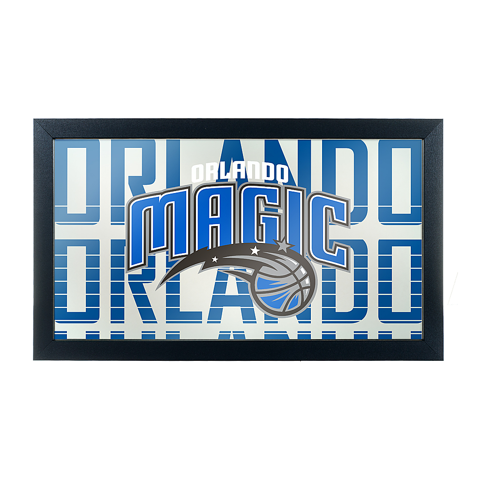Orlando Magic NBA City Framed Bar Mirror - Blue, Black, Silver