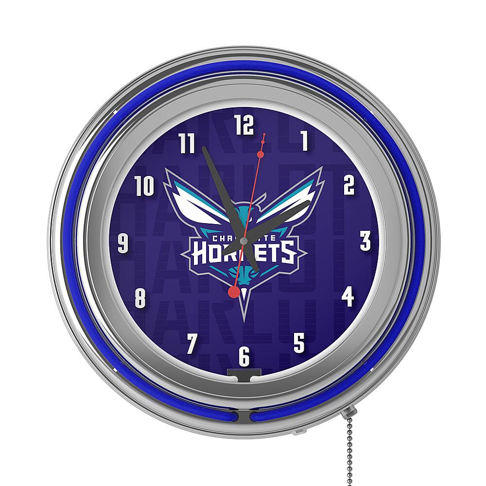 Best Buy: Charlotte Hornets NBA City Chrome Neon Clock Dark Purple ...