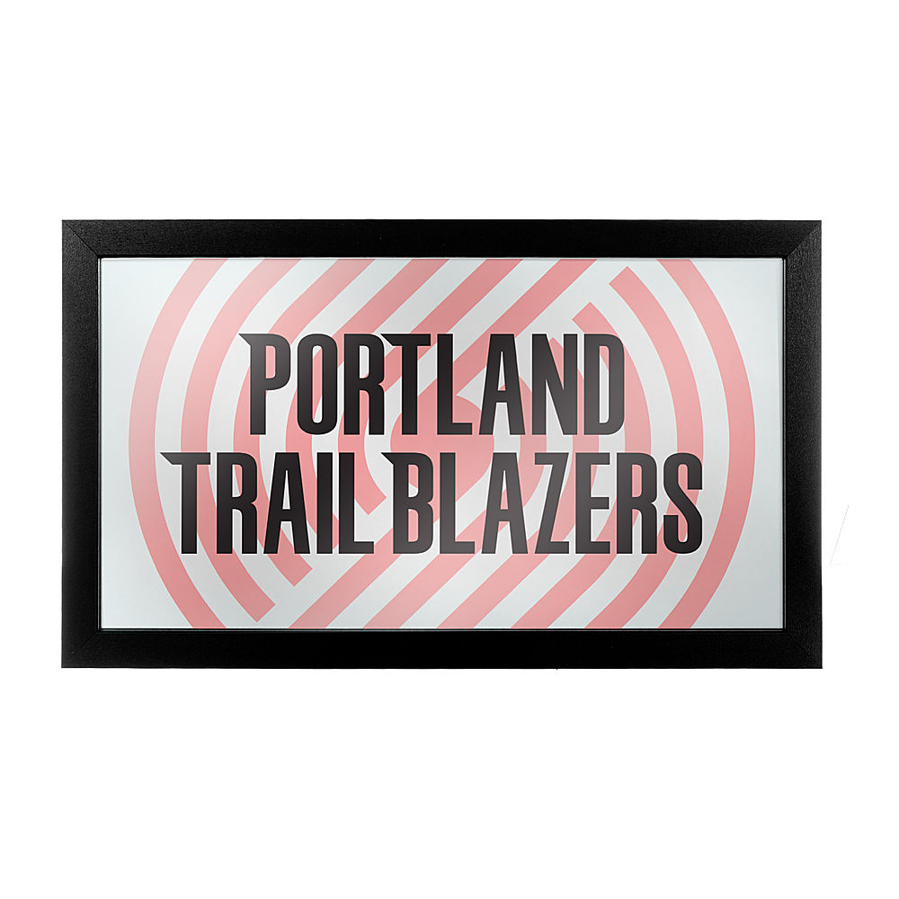 Portland Trail Blazers NBA Fade Framed Bar Mirror - Black, Red, Gray