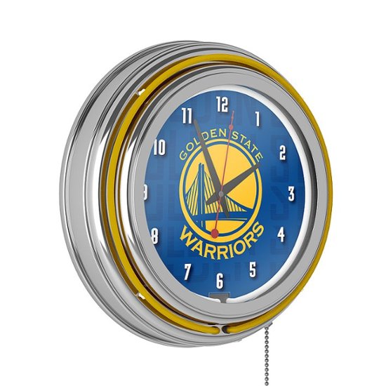 Alt View Zoom 11. Golden State Warriors NBA City Chrome Neon Clock - Blue, Gold.