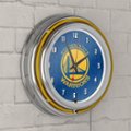 Alt View Zoom 15. Golden State Warriors NBA City Chrome Neon Clock - Blue, Gold.