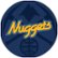 Alt View Zoom 17. Denver Nuggets NBA Fade Chrome Double Ring Neon Clock - Dark Blue, Yellow.