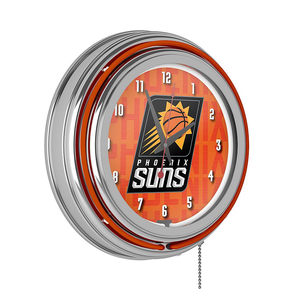 Pheonix Suns NBA City Chrome Neon Clock - Orange, Black, Gray, Yellow